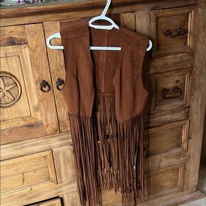 Suede fringe vest